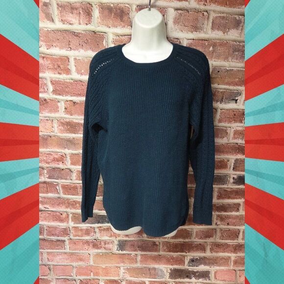 Sonoma Ribbed Knit Sweater | Women’s Medium | Green Long Sleeve Pullover - Picture 1 of 6